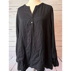 Soft Surroundings Tunic Top Black plus size 2X Blouse 2XL XXL 57270 Shirt Rayon‎